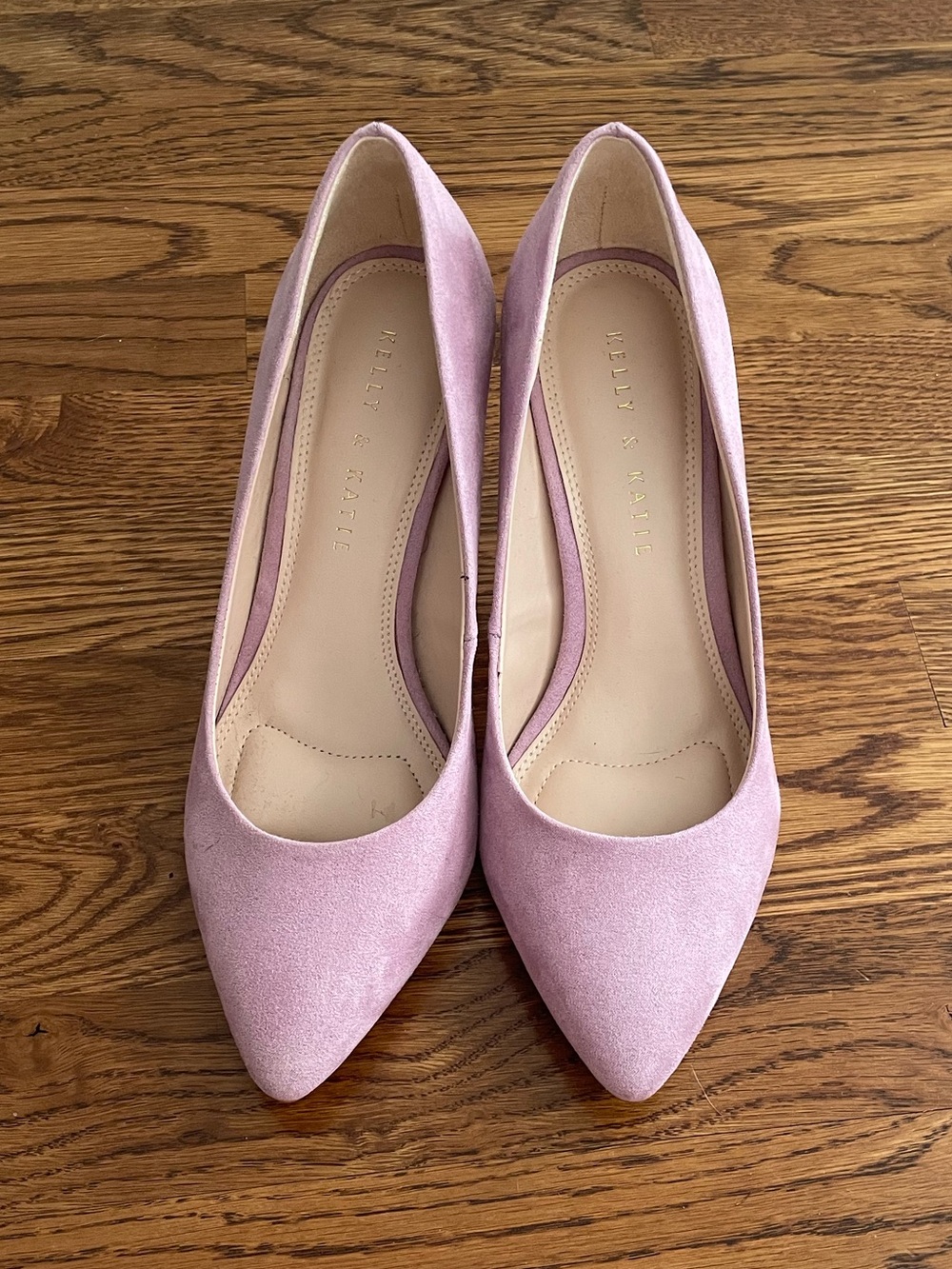 Kelly & Katie - Pointed Toe Lilac Suede Pumps